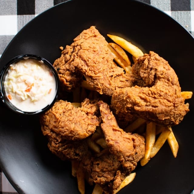 4 Fried Whole Wings.