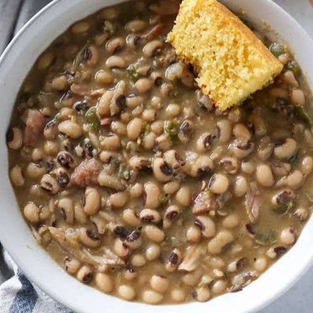 Half Pan of Black Eye Peas.