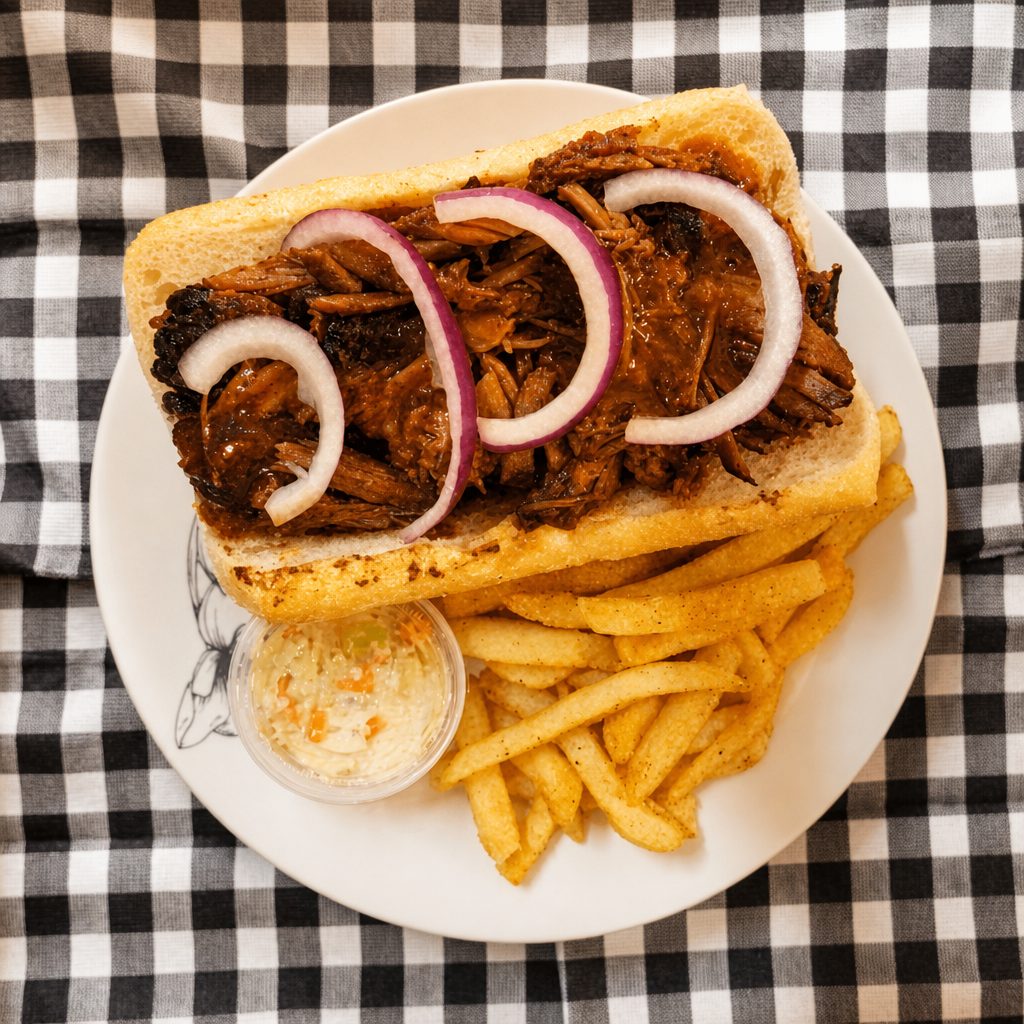 Beef Smokestack Sandwich.