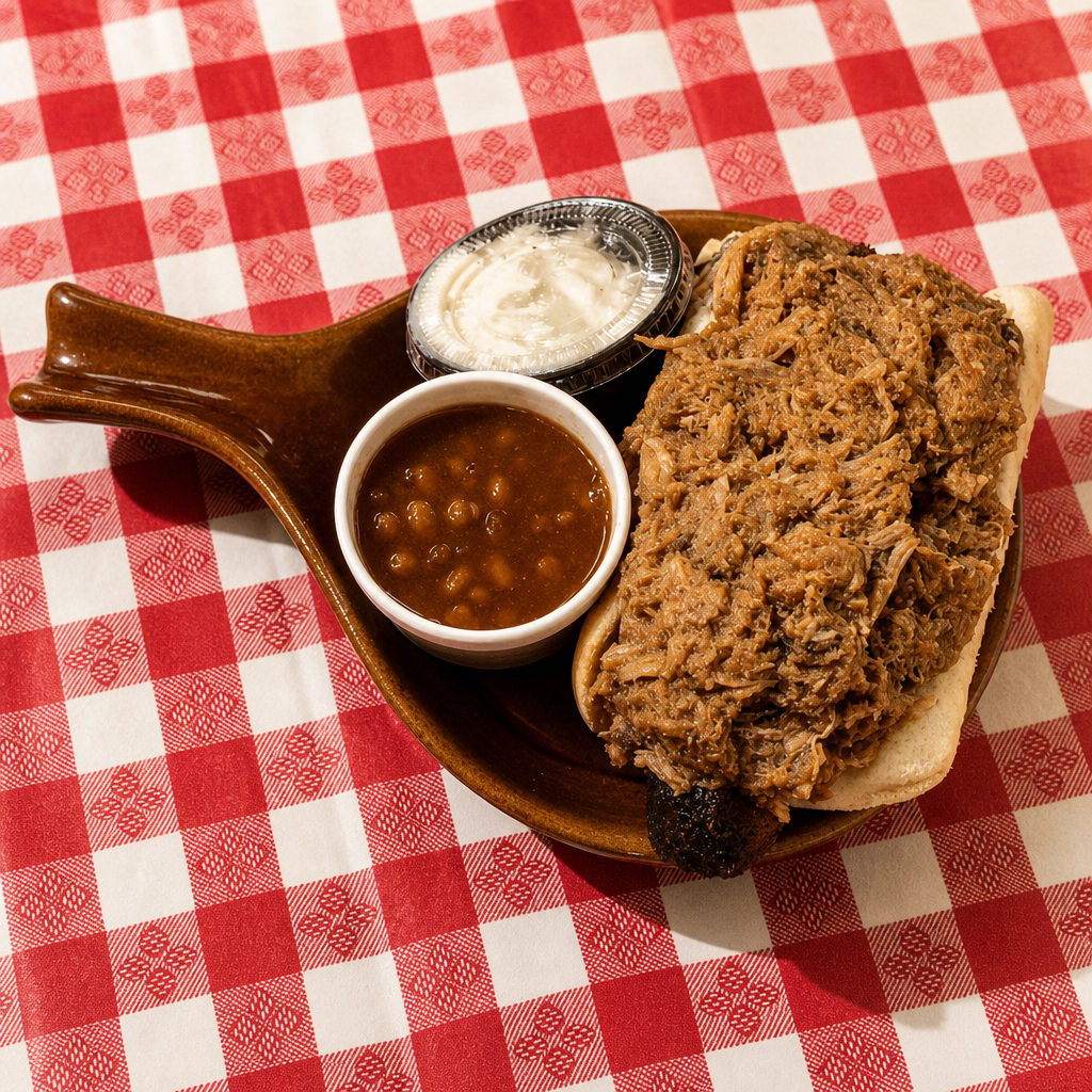 Pork Smokestack Sandwich.